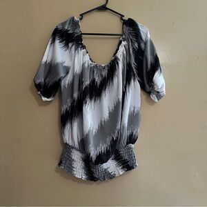 Michael Michael Kors Monochrome Abstract Blouse